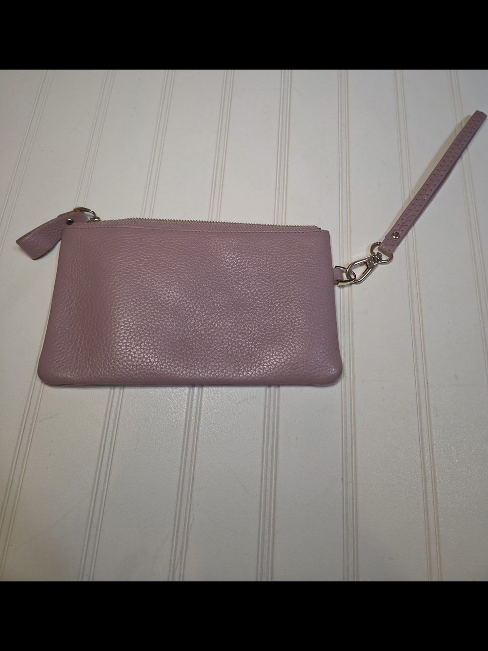 Mauve Vegan Leather Wristlet Clutch